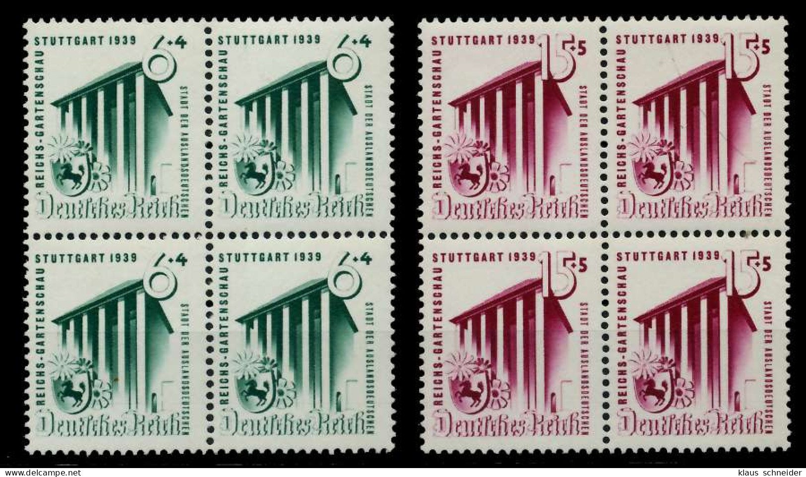 3. REICH 1939 Nr 692-693 Postfrisch VIERERBLOCK X77D52A - Ungebraucht