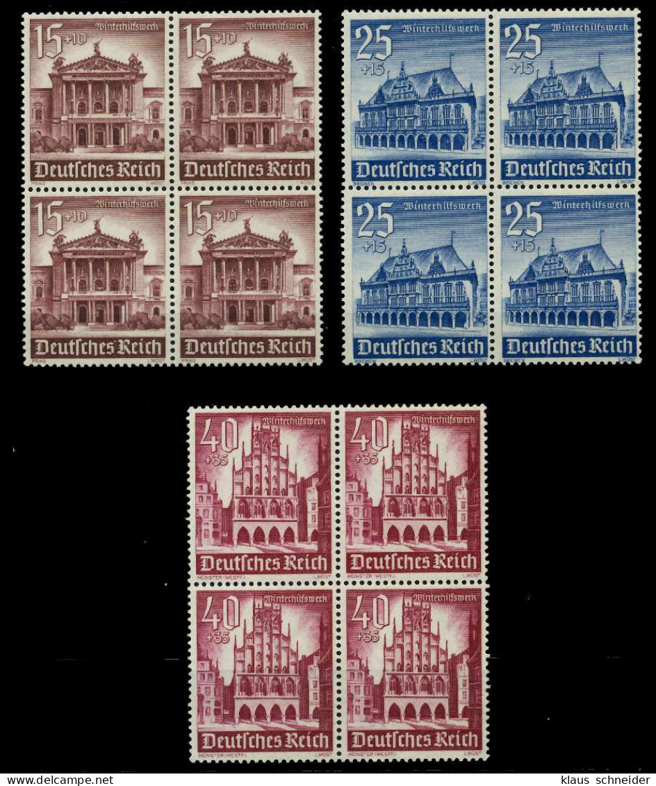 3. REICH 1940 Nr 751-759 Postfrisch VIERERBLOCK X77D5D6 - Ungebraucht