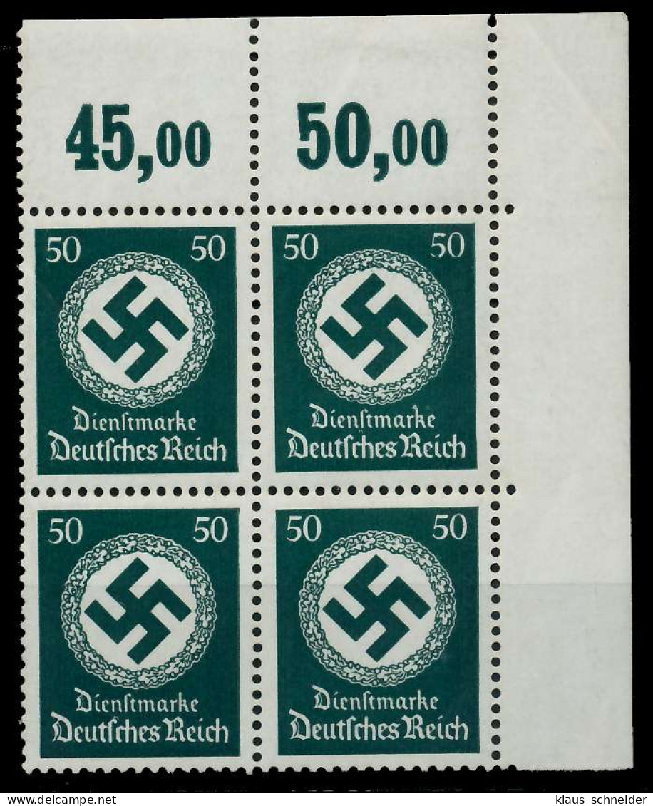D-REICH DIENST Nr 177 Und P OR Postfrisch VIERERBLOCK X77D626 - Dienstzegels