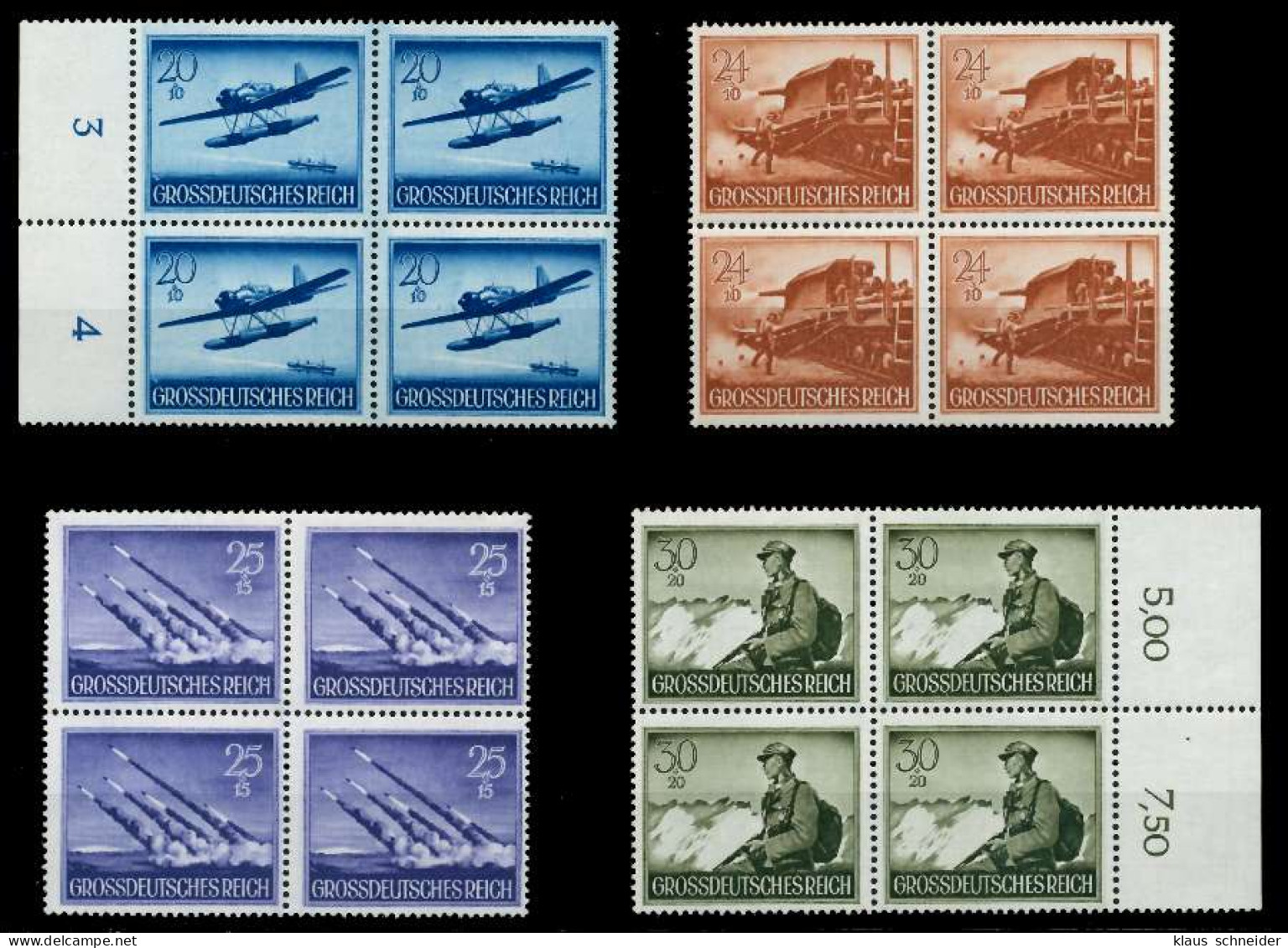 3. REICH 1944 Nr 873-885 Postfrisch VIERERBLOCK X78035E - Ungebraucht