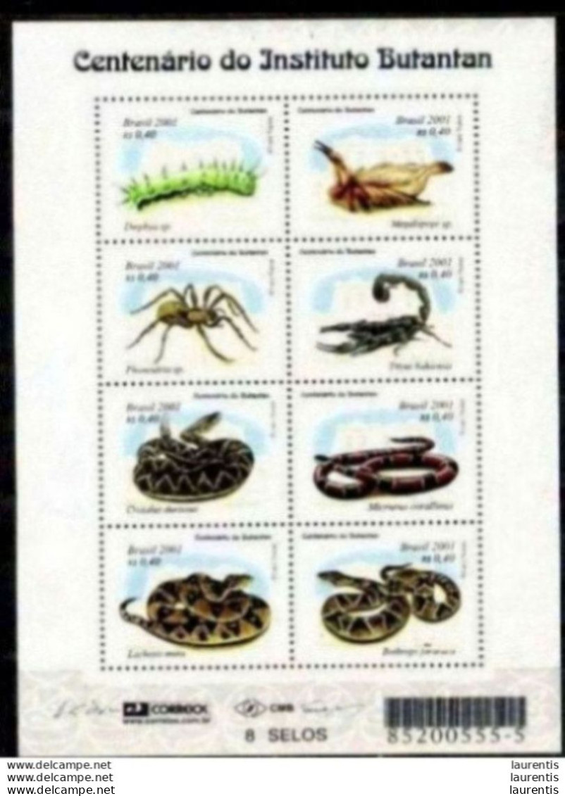 16151 Serpents - Snakes - Spiders -  Insectes - Insects - Brasil Yv 2667-74 MNH - 1,95 -- (8) - Snakes