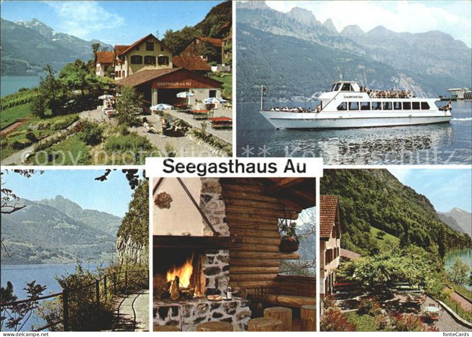 12156900 Quinten Sarganserland Seegasthaus Au Kaminzimmer Walensee Ausflugsboot  - Other & Unclassified