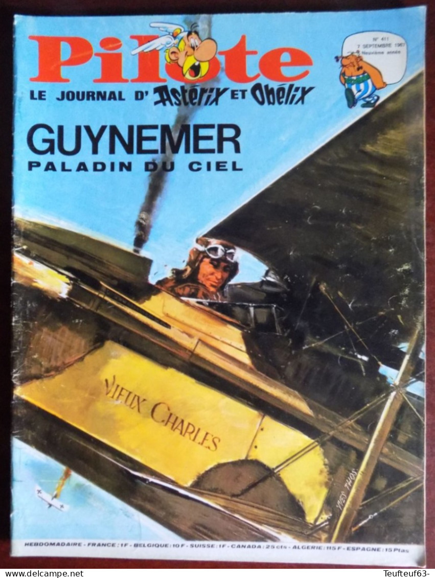 Pilote N° 411 Couv. Thos Avec Pilotorama " Le ' Vieux Charles ' De Guynemer " - Pilote