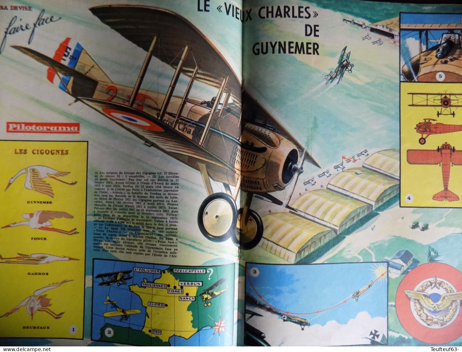 Pilote N° 411 Couv. Thos Avec Pilotorama " Le ' Vieux Charles ' De Guynemer " - Pilote