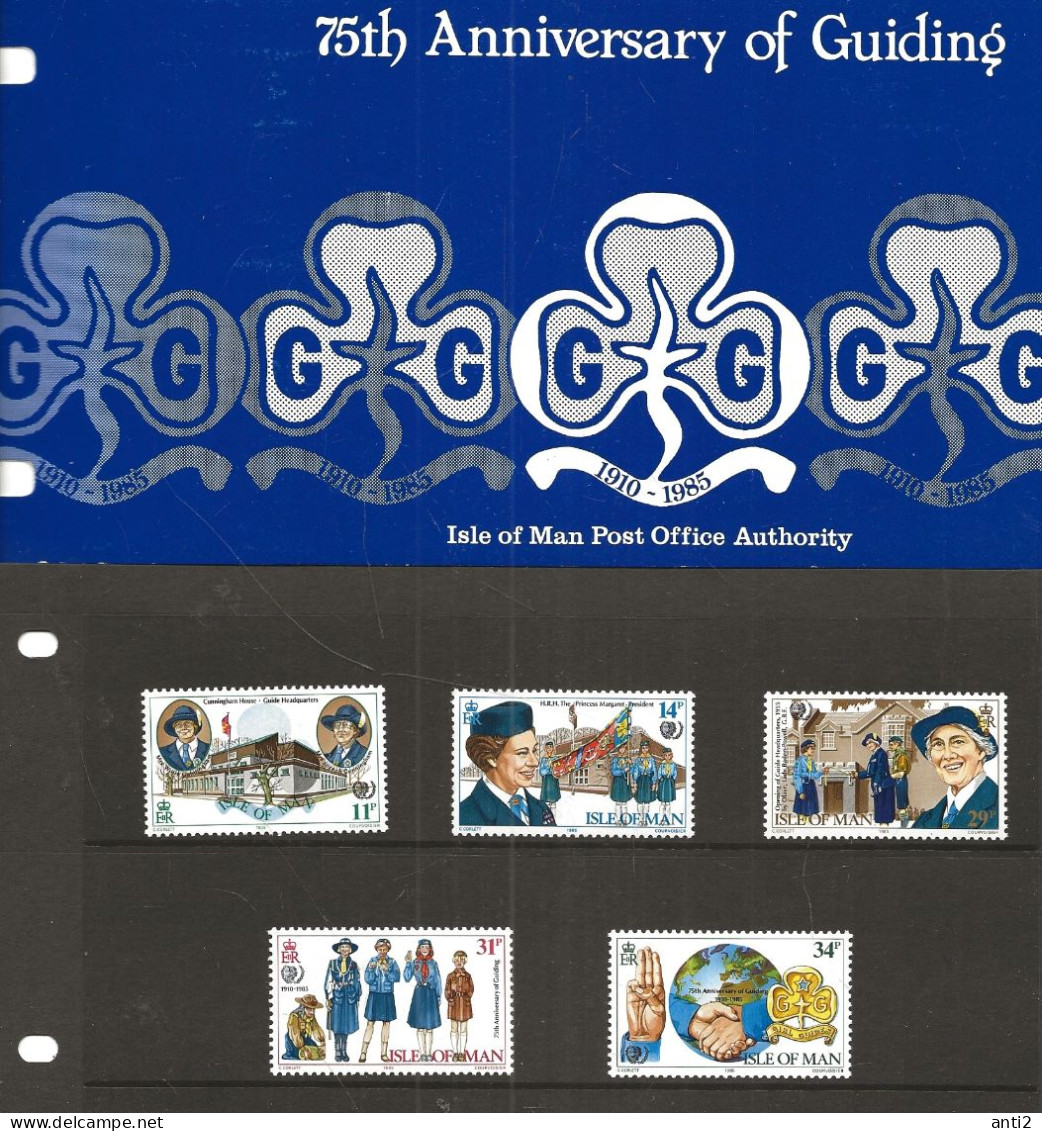 Isle Of Man 1985 Guiding, Girl Scouts,  Mi 272-276 MNH(**) In Folder - Isla De Man