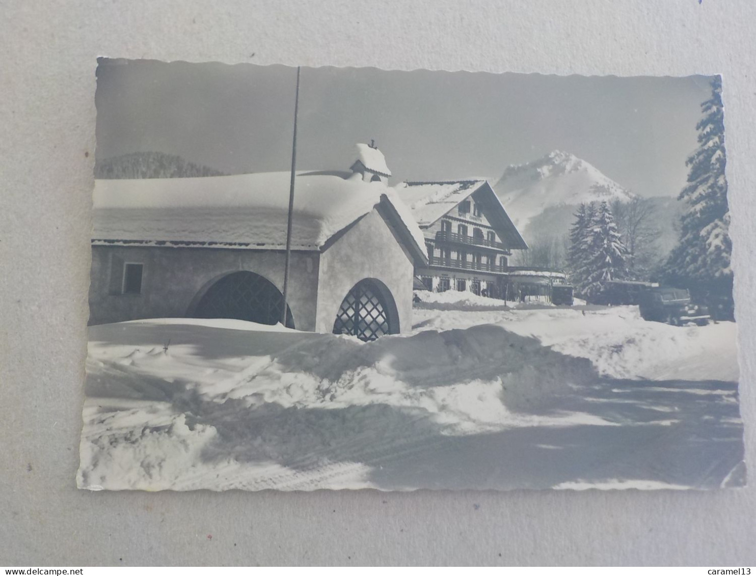 CPSM -  AU PLUS RAPIDE -  SUISSE - LES PACCOTS A CHATEL SAINT DENIS   -  VOYAGEE  TIMBREE 1950 - FORMAT CPA - Châtel-Saint-Denis