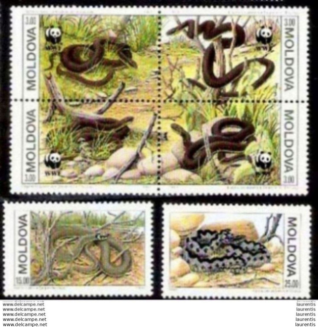 24646  WWF - Snakes - Serpents - Moldova Yv 44-49 MNH - 2,50 . - Unused Stamps