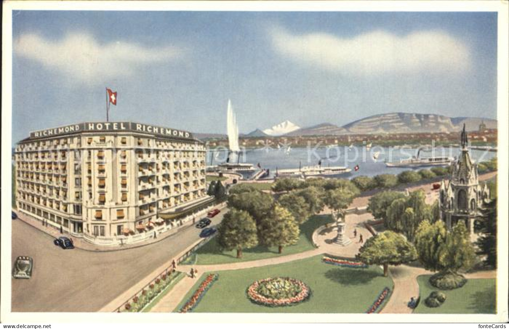 12148944 Geneve GE Hotel Richemond Et Vue Du Mont Blanc Geneve - Other & Unclassified