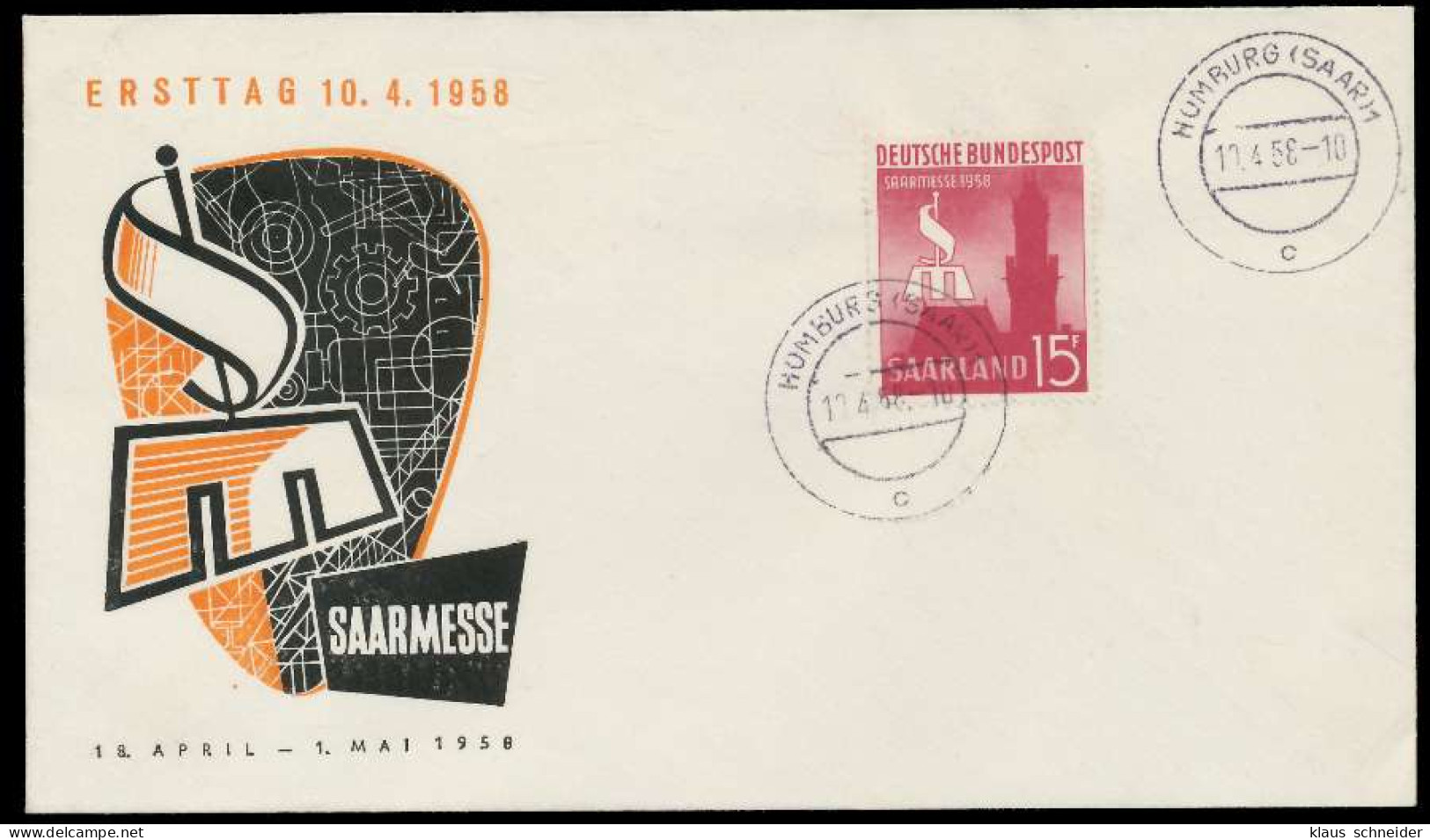 SAAR OPD 1958 Nr 435 BRIEF FDC X78FE5E - Briefe U. Dokumente