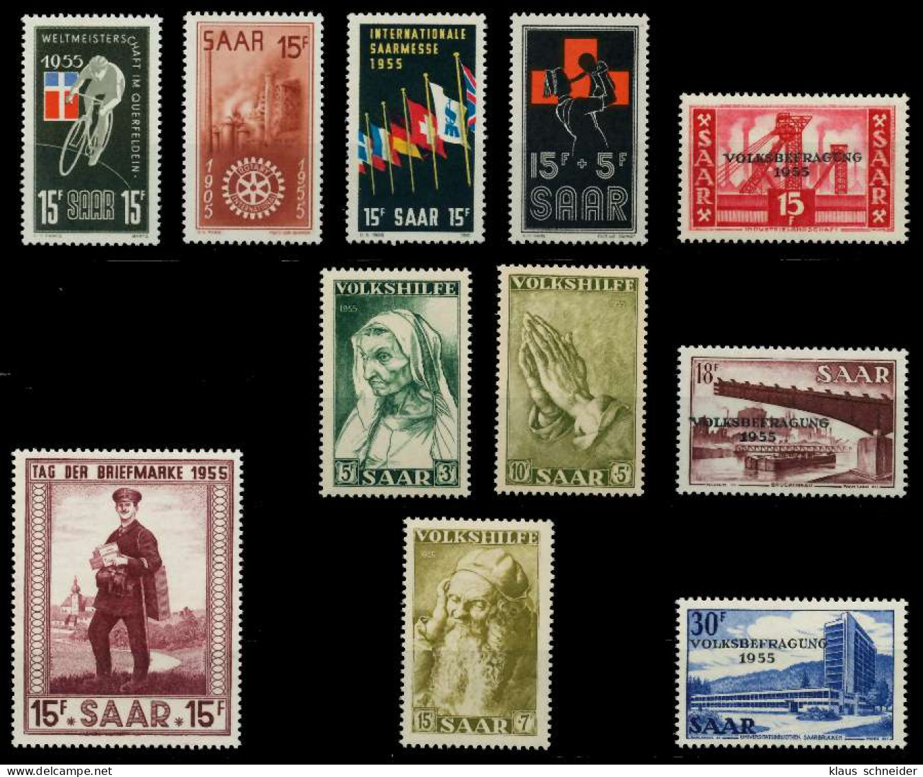 SAARLAND 1955 Nr 357-367 Postfrisch JAHRGANG X79292E - Unused Stamps