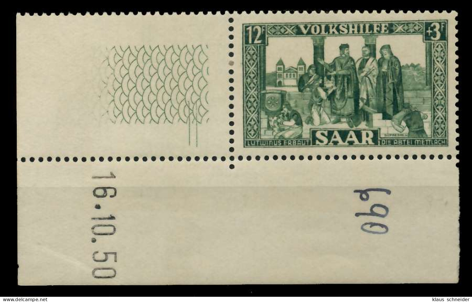 SAARLAND 1950 Nr 300 Br Postfrisch ECKE-URE X792B8E - Unused Stamps