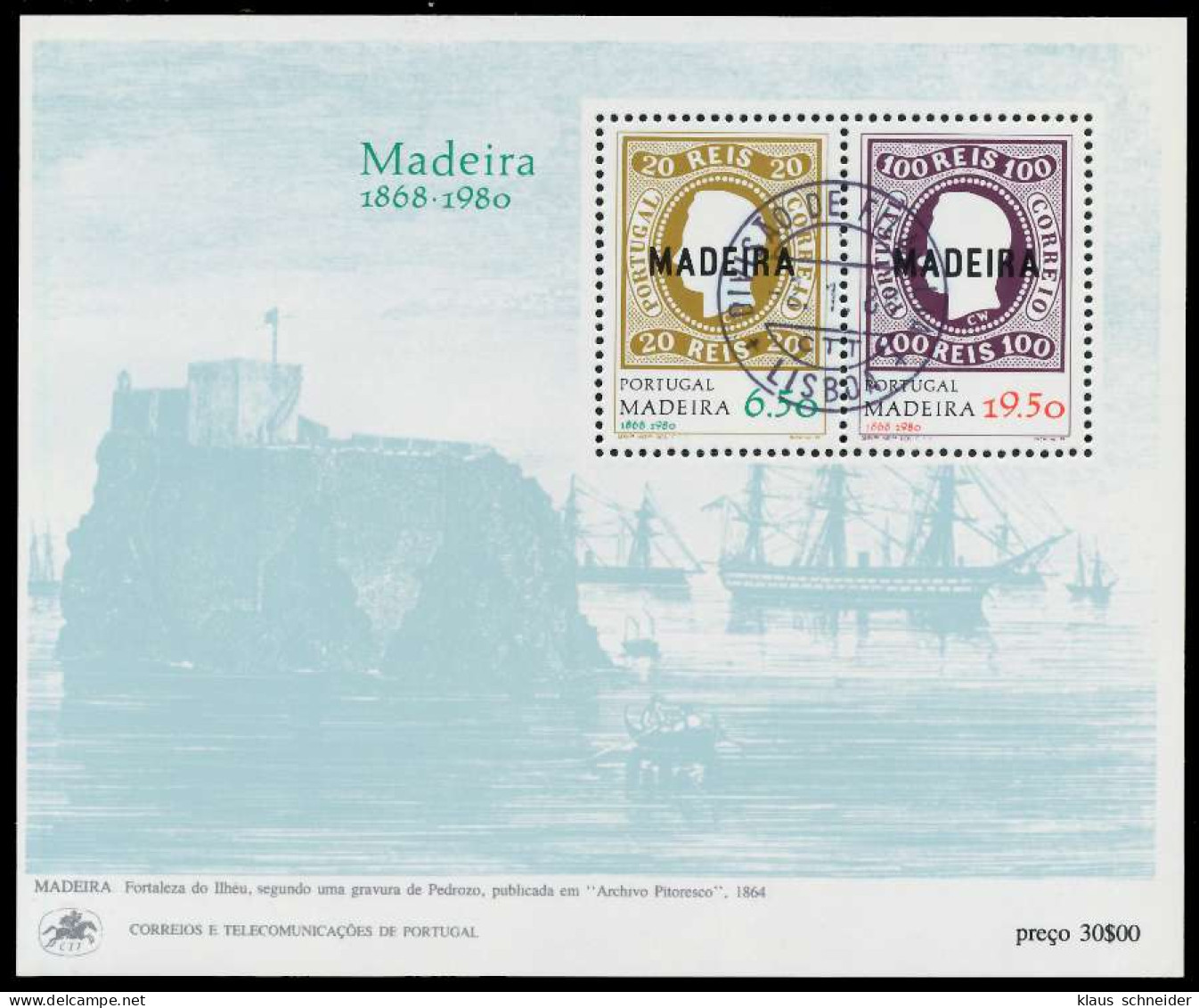 MADEIRA Block 1 Zentrisch Gestempelt X79759E - Madeira