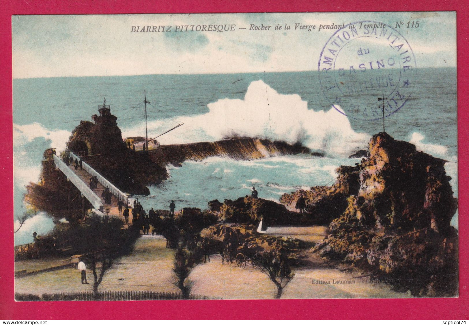 WW2 FORMATION SANITAIRE BIARRITZ CASINO BELLEVUE 1915 HOPITAL MILITAIRE BASSES PYRENEES POUR MONTMORENCY LETTRE - Guerre De 1939-45