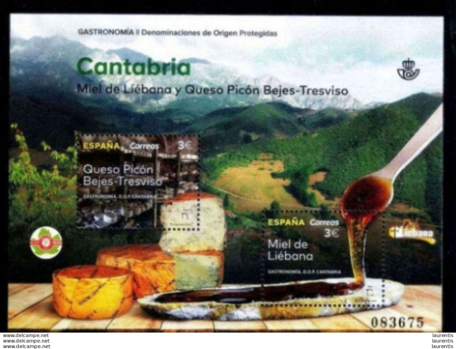 7676 7018   Food - Aliments - Fromage - Cheese - Honey - Miel - Spain 2019 - MNH - 5,85 - Ernährung