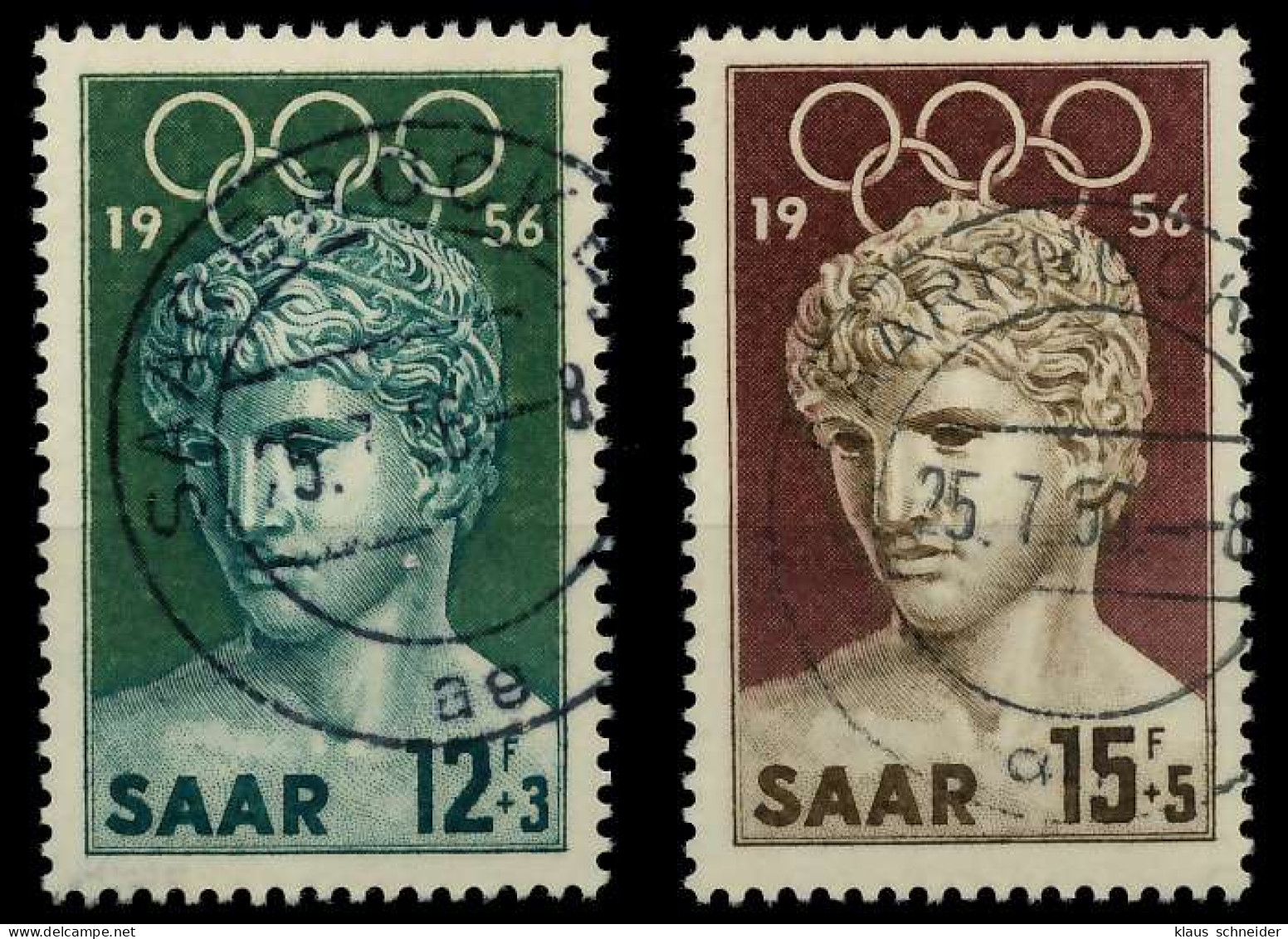 SAARLAND 1956 Nr 371-372 Zentrisch Gestempelt X79CB4A - Used Stamps