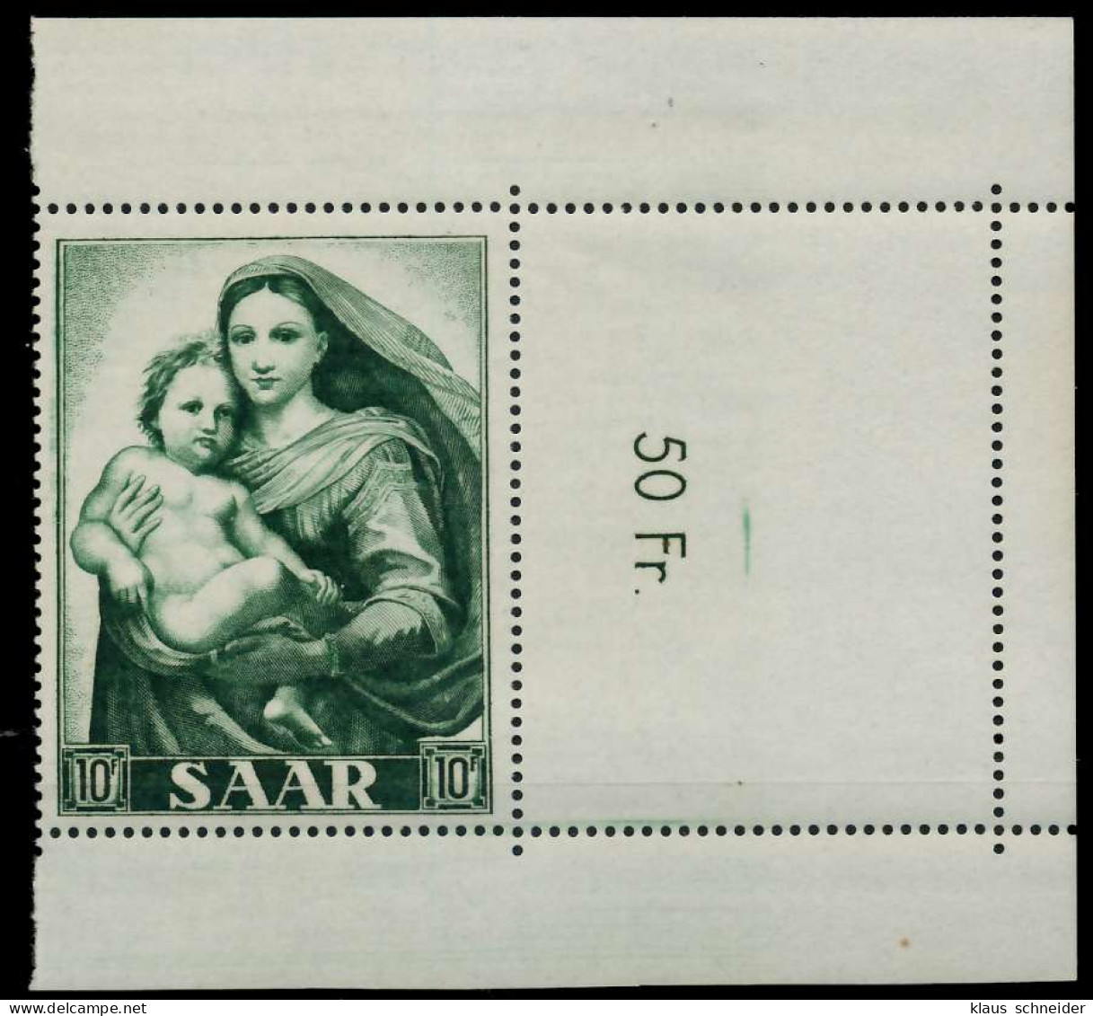 SAARLAND 1954 Nr 352L Postfrisch ORA X79E132 - Ungebraucht