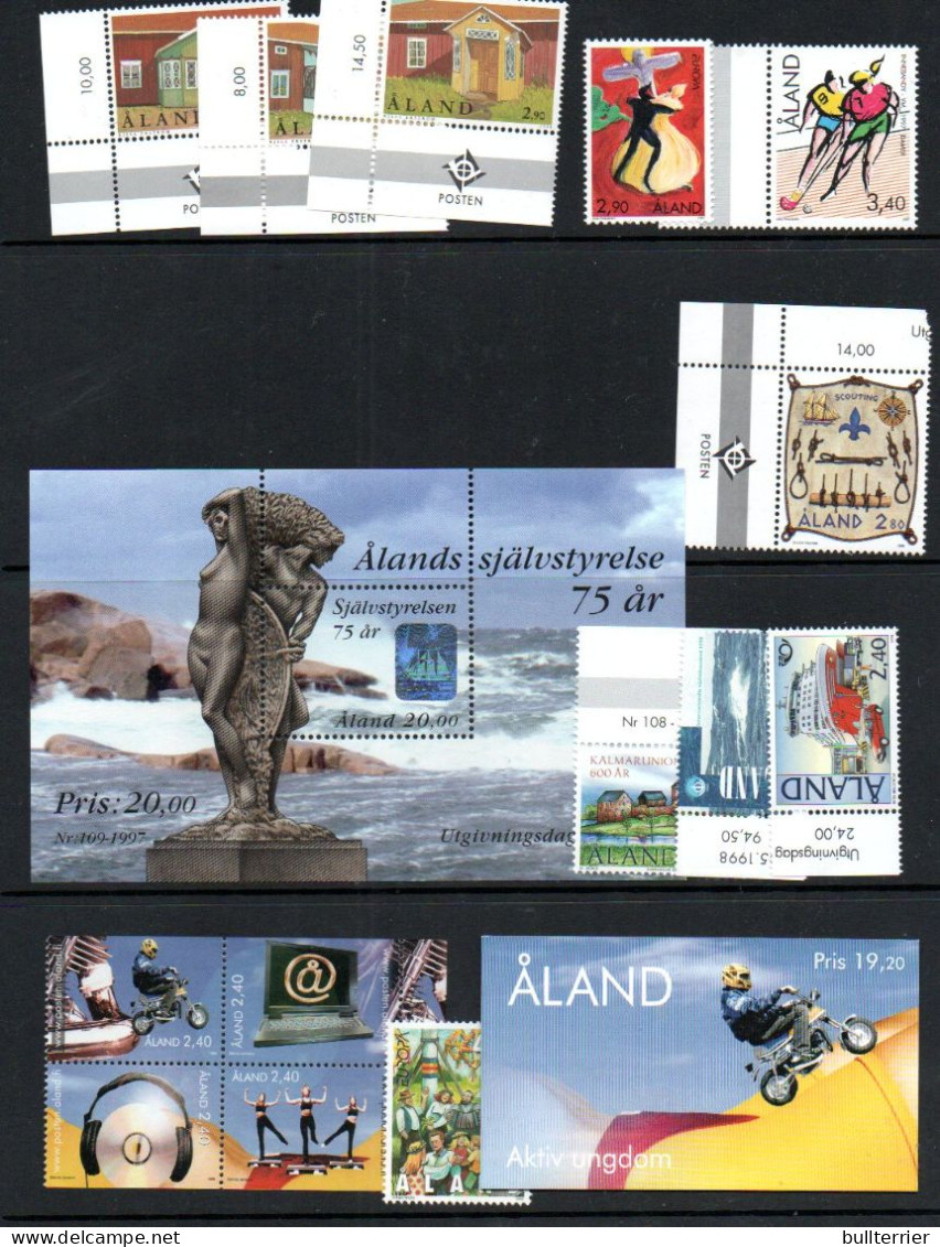 ALAND - SELECTION OF STAMPS + BOOKLET +S/SHEET  Mint Never Hinged, Sg Cat £65.45 - Aland