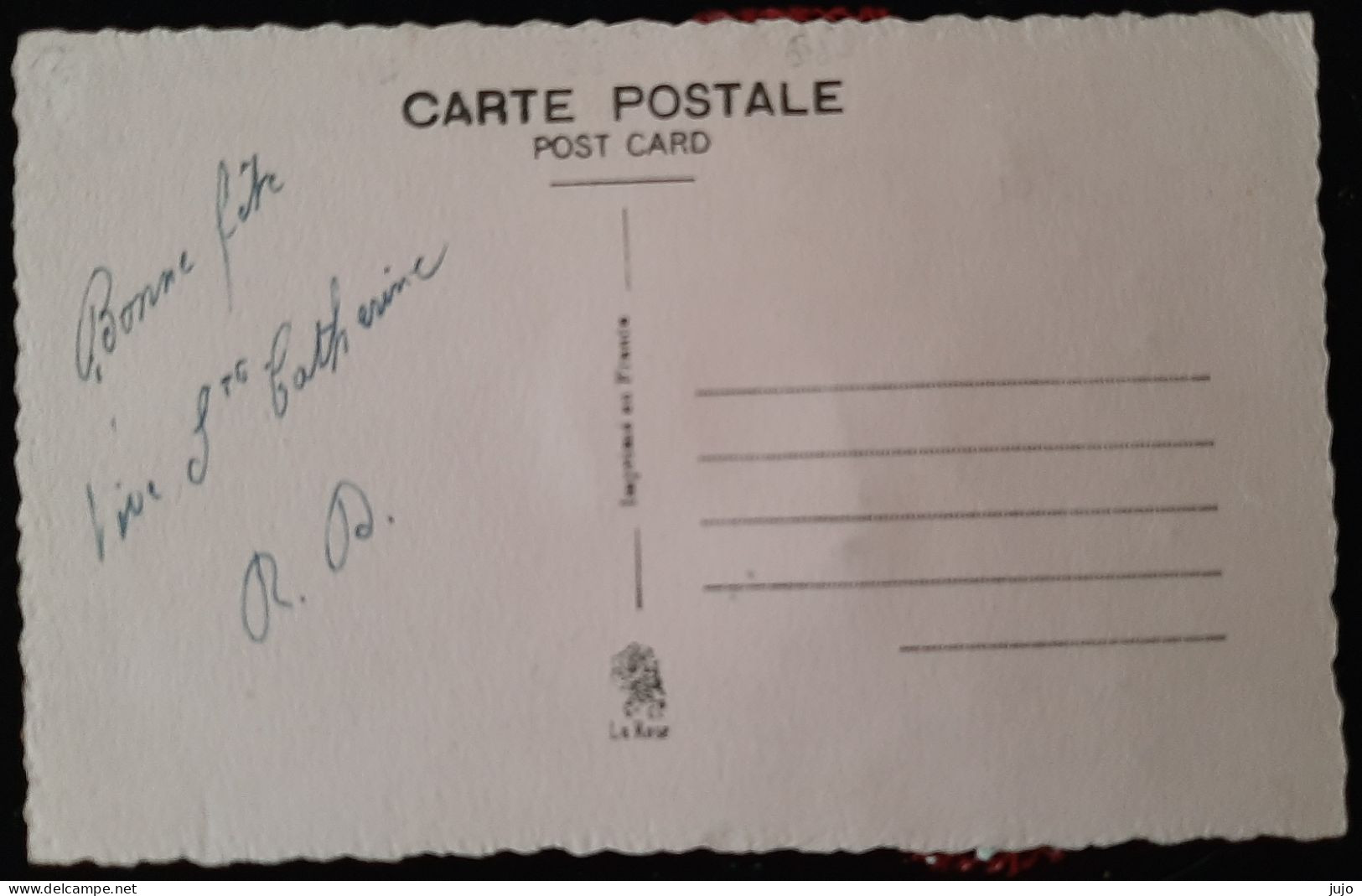Carte Système : Ajoutis  - Panier  De Tulle Rouge Couple -   Sainte Catherine - CP La Rose - Dreh- Und Zugkarten