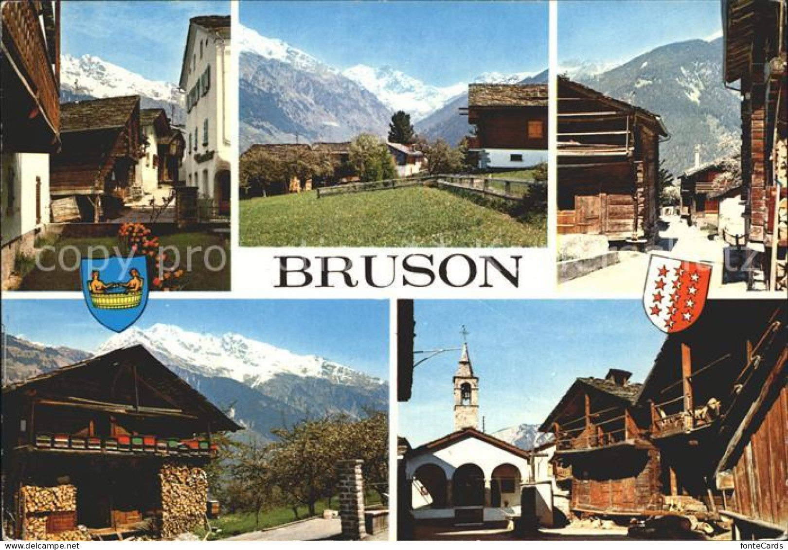 12133082 Bruson Station Hiver Kirche Huette Bruson - Autres & Non Classés