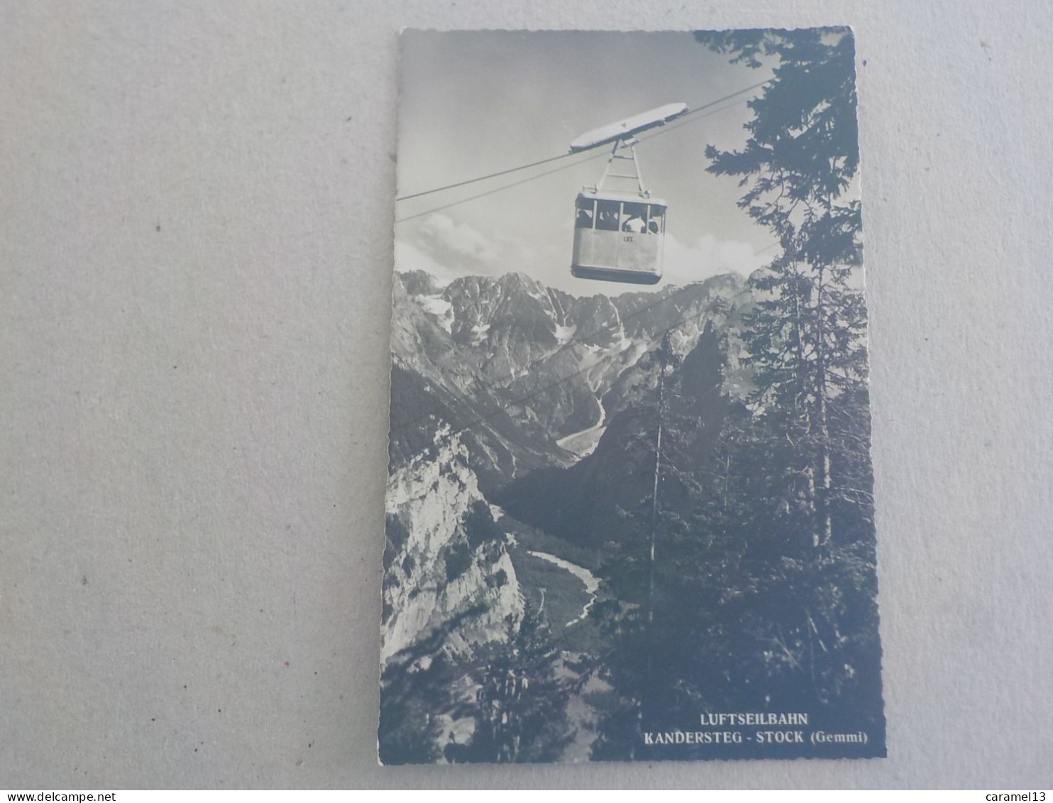 CPSM -  AU PLUS RAPIDE -  SUISSE - KANDERSTEG - LUFTSEILBAHN  - CANTON BERNE -  VOYAGEE  TIMBREE 1955 - FORMAT CPA - Kandersteg