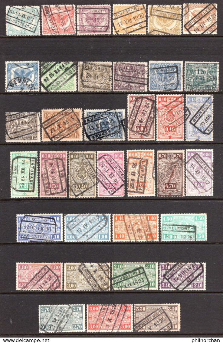 Belgique 1879à1935 Colis Postaux Oblitérés 92 Timbres Différents   5 €  (cote 66,85 €, 92 Valeurs) - Gebraucht