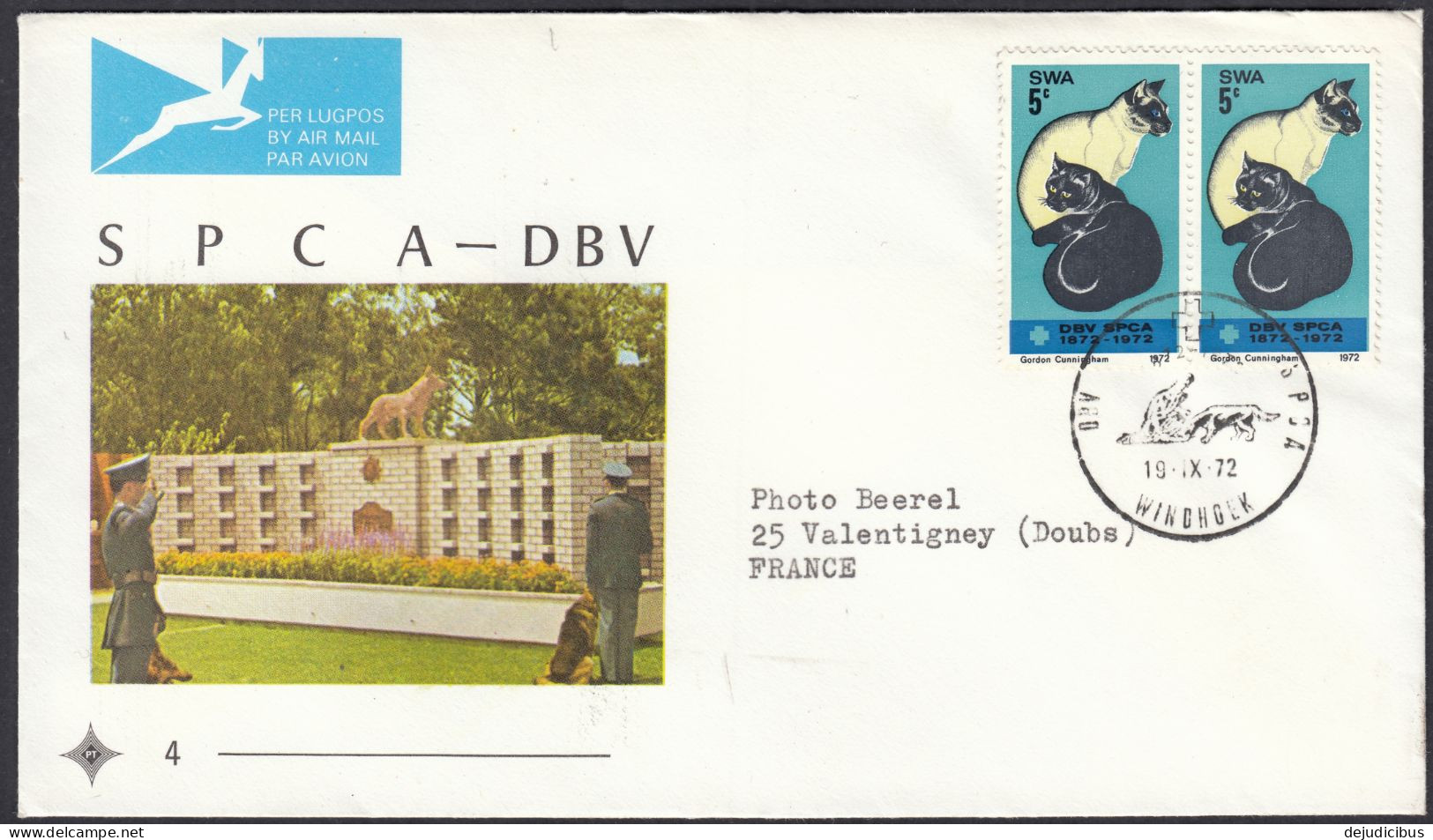 AFRICA SUD OVEST - 1972 - Busta Numerata FDC Con Due Yvert 311 Con Cartoncino Di Propaganda - FDC