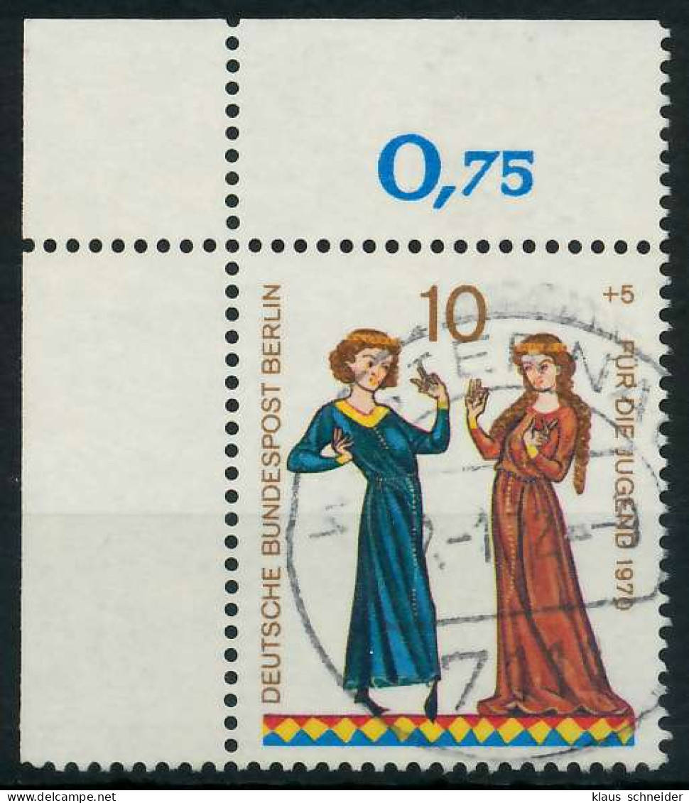 BERLIN 1970 Nr 354 Zentrisch Gestempelt ECKE-OLI X91D996 - Used Stamps