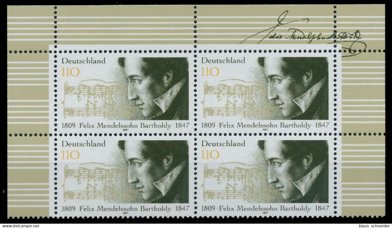 BRD 1997 Nr 1953 Postfrisch VIERERBLOCK ECKE-ORE X93000E - Unused Stamps