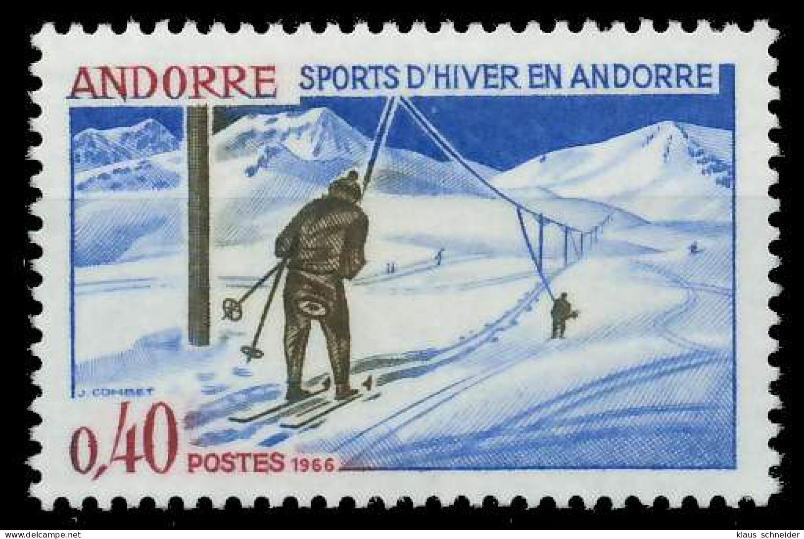 ANDORRA (FRANZ. POST) 1966 Nr 196 Postfrisch SB0EEA6 - Unused Stamps