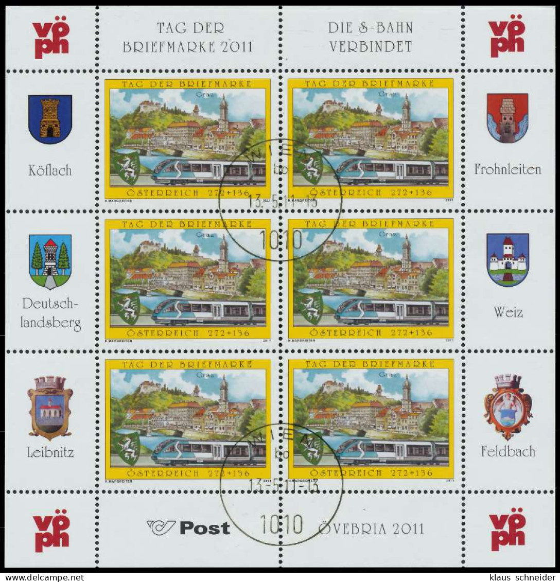 ÖSTERREICH BLOCK KLEINBOGEN Nr 2936 Gestempelt KLEINBG X216F46 - Blocks & Kleinbögen