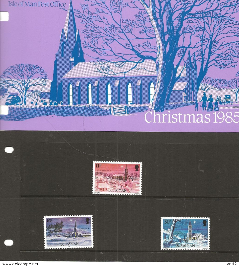 Isle Of Man 1985 Christmas: Churches, Mi 295-297 MNH(**) - Isla De Man