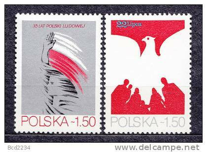 POLAND 1979 35 YEARS OF PRL Polish People's Republic NHM Communism Flag Eagle - Unused Stamps