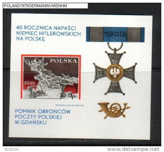 POLAND 1979 40th ANNIVERSARY OF NAZI GERMAN INVASION MS NHM WW2 Germany World War II Vertuti Militari Freedom Fighters - Ungebraucht