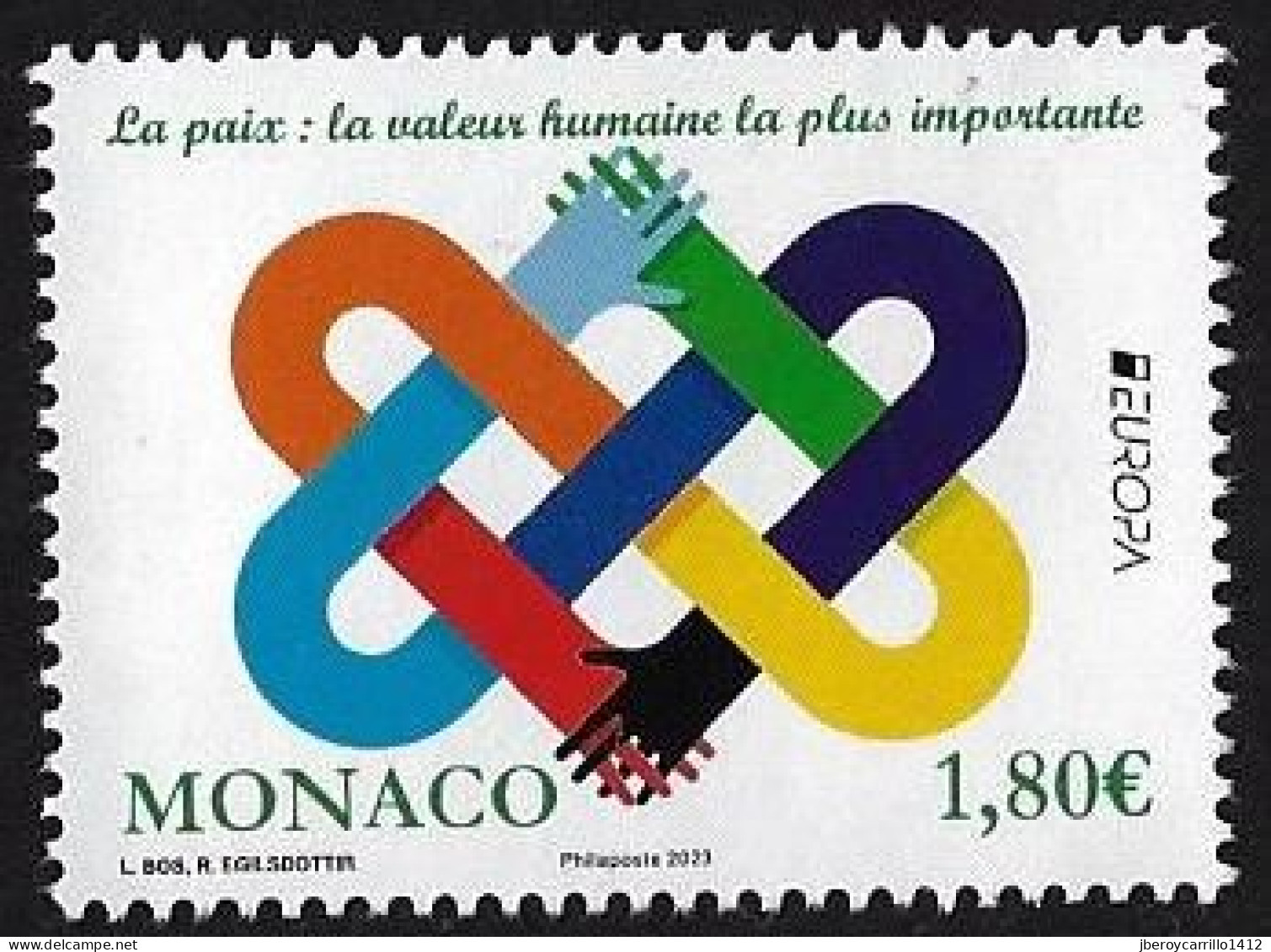 MONACO  -EUROPA-CEPT 2023-"PEACE –The Highest Value Of Humanity"- SERIE De 1 V. - N - 2023