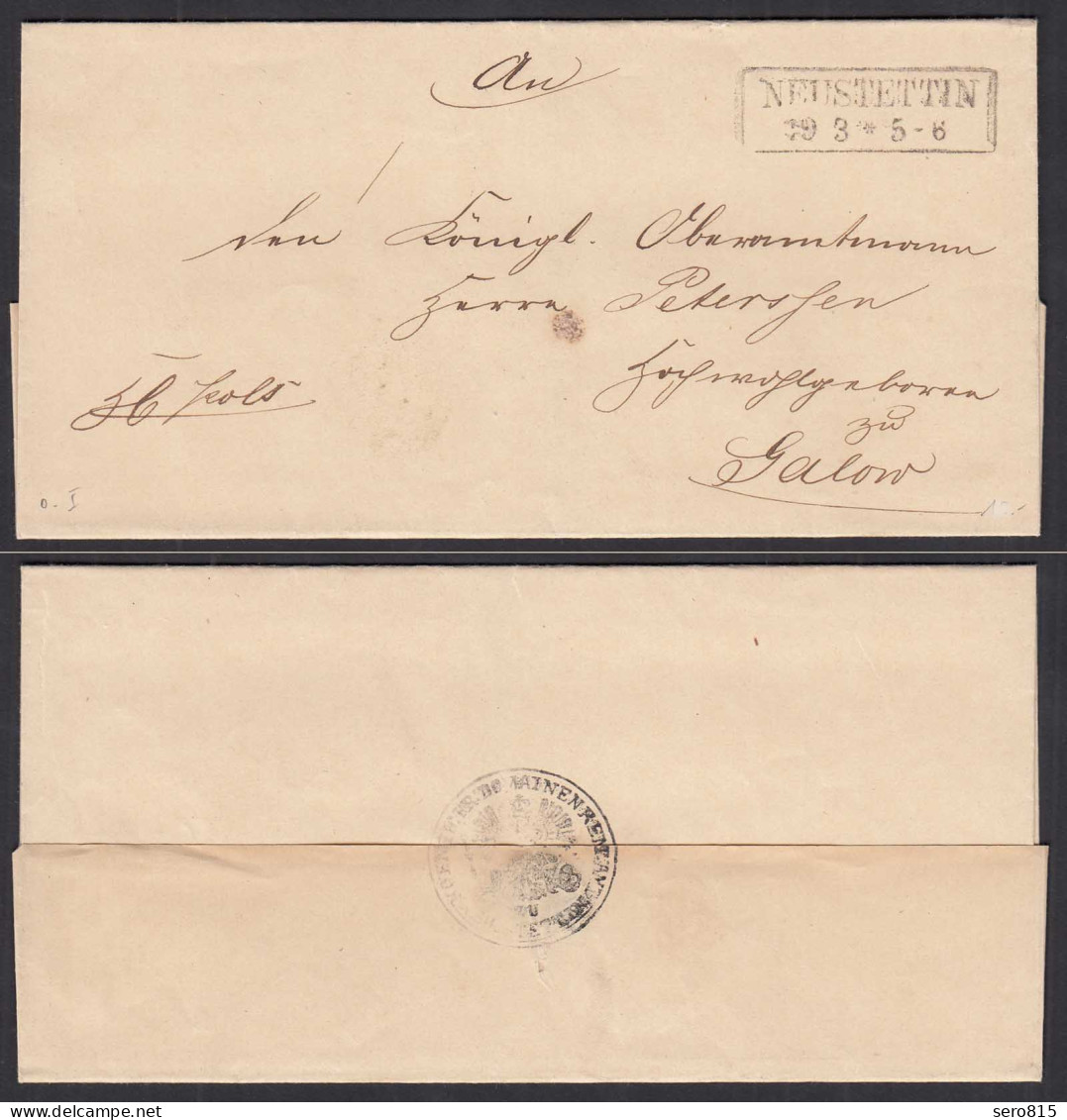 Ca. 1850 Umschlag NEUSTETTIN R2 Nach GALOW     (32086 - Sonstige & Ohne Zuordnung