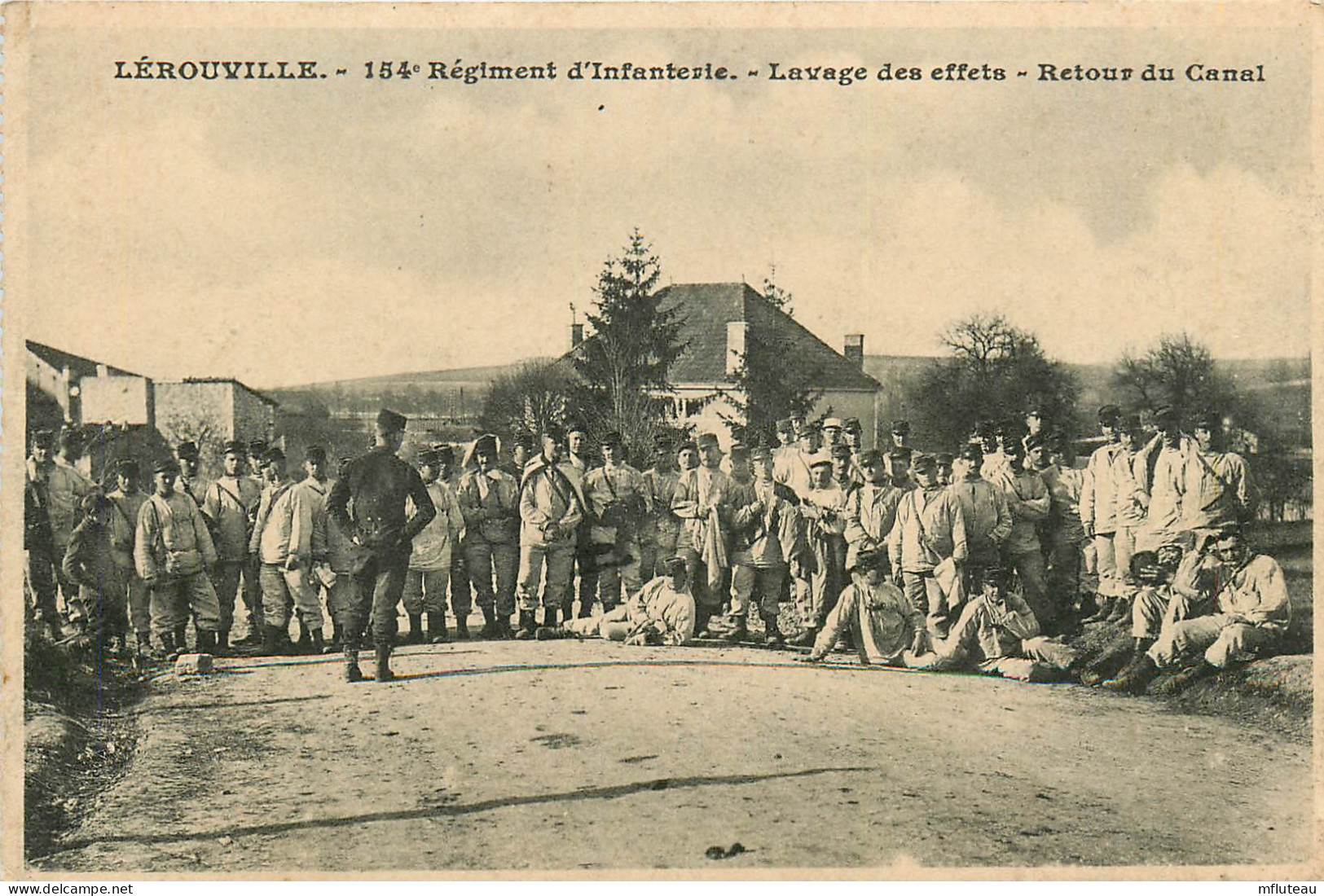 55* LEROUVILLE    154e RI  (historique Au Verso)– Lavage Des Effets   RL25,0339 - Régiments