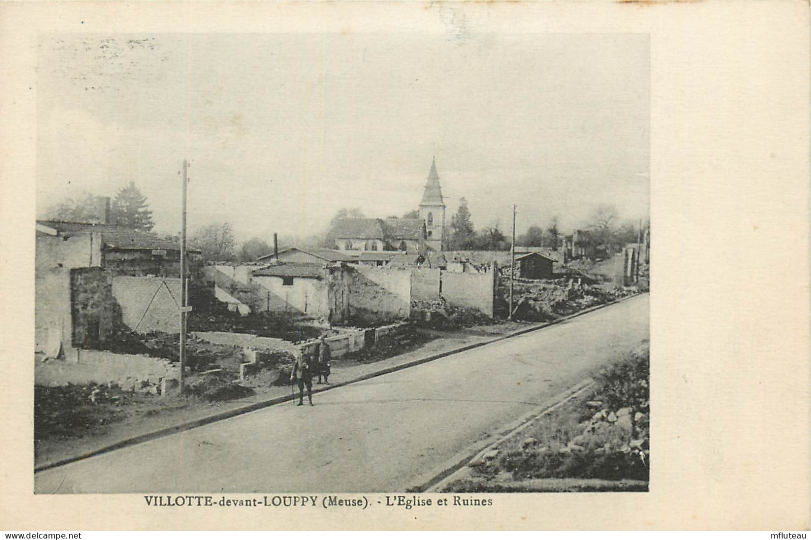 55* VILOTTE DEVANT LOUPPY L Eglise – Ruines WW1      RL25,0303 - Guerre 1914-18