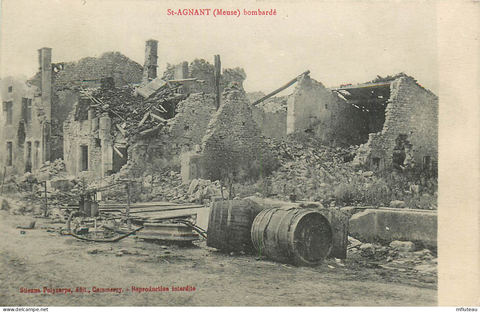 55* ST AGNANT   Bombarde WW1      RL25,0299 - Guerre 1914-18