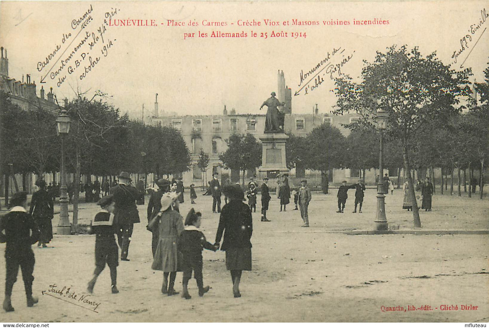 54* LUNEVILLE    Place Des Carmes – Ruines – WW1   RL25,0112 - Guerre 1914-18