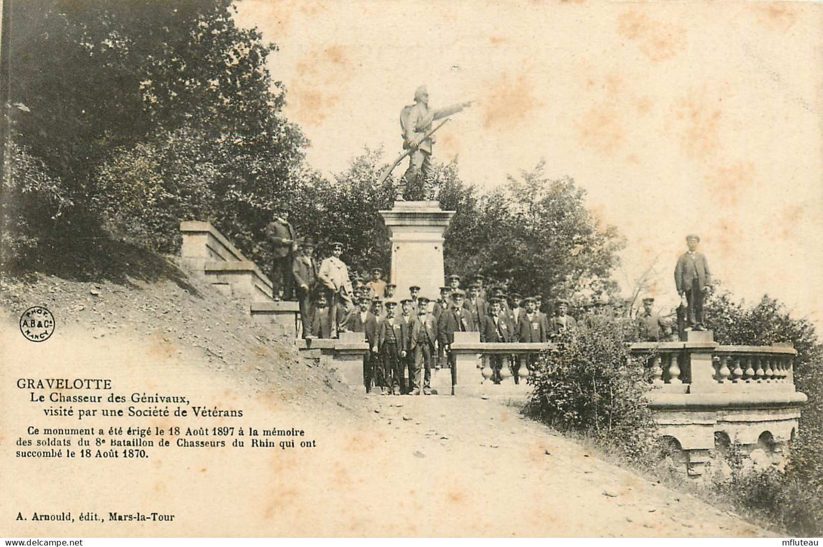 57* GRAVELOTTE     Statue « chasseur Des Genivaux »   RL25,0804 - Other & Unclassified