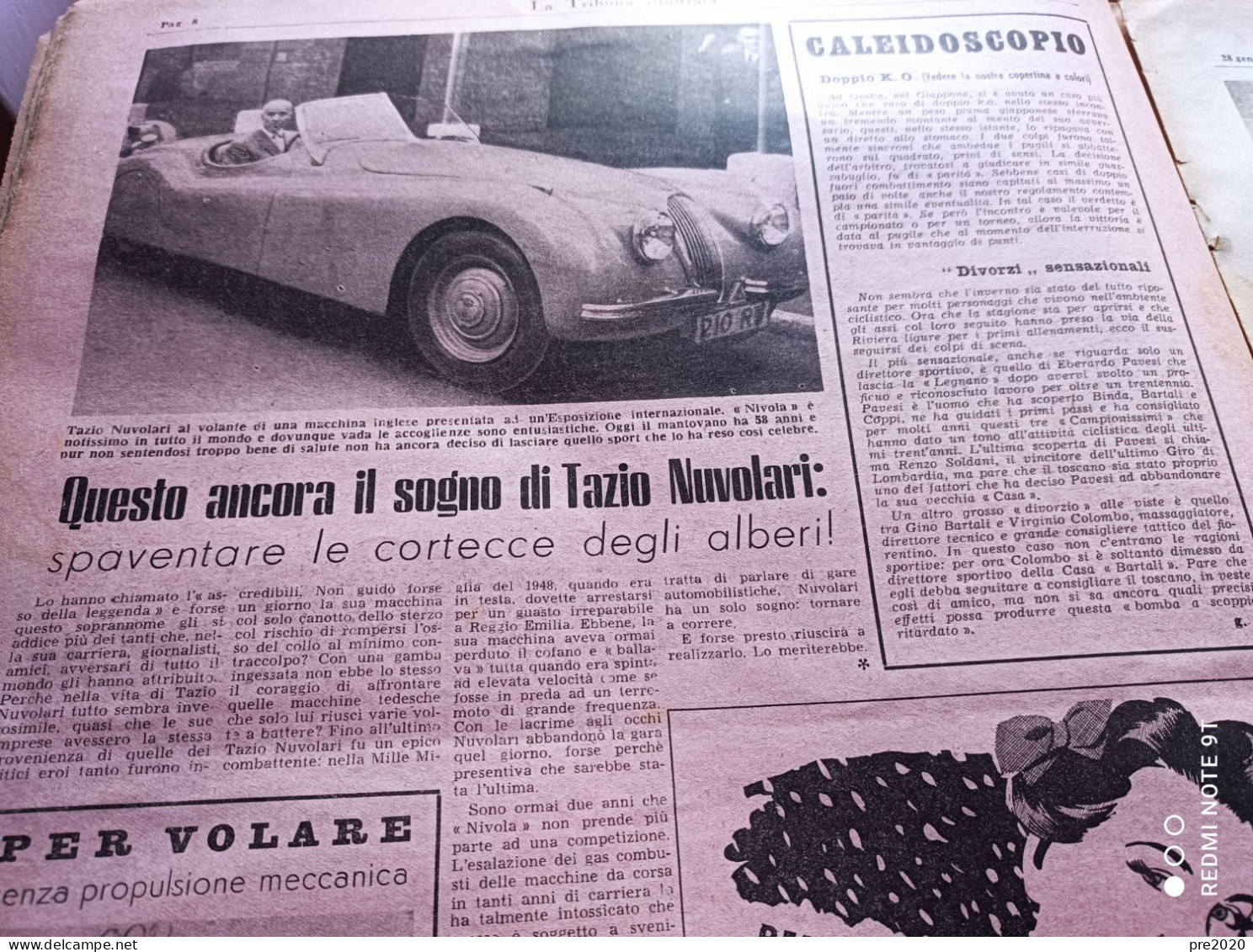 LA TRIBUNA ILLUSTRATA 1951 TAZIO NUVOLARI JOE FRISCO COMICO NOSTRADAMUS SAURO RINALDI PARACADUTISTA - Sonstige & Ohne Zuordnung