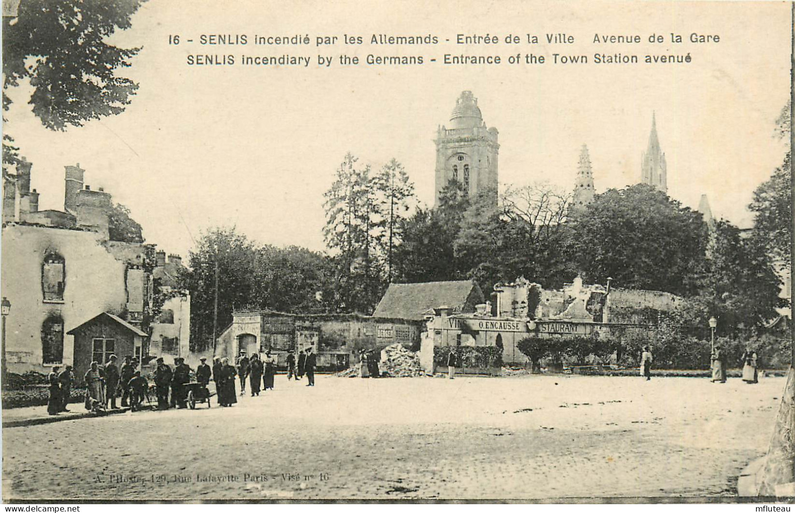 60* SENLIS   Av De La Gare Incendiee Par Les Allemands WW1     RL25,1491 - Guerre 1914-18