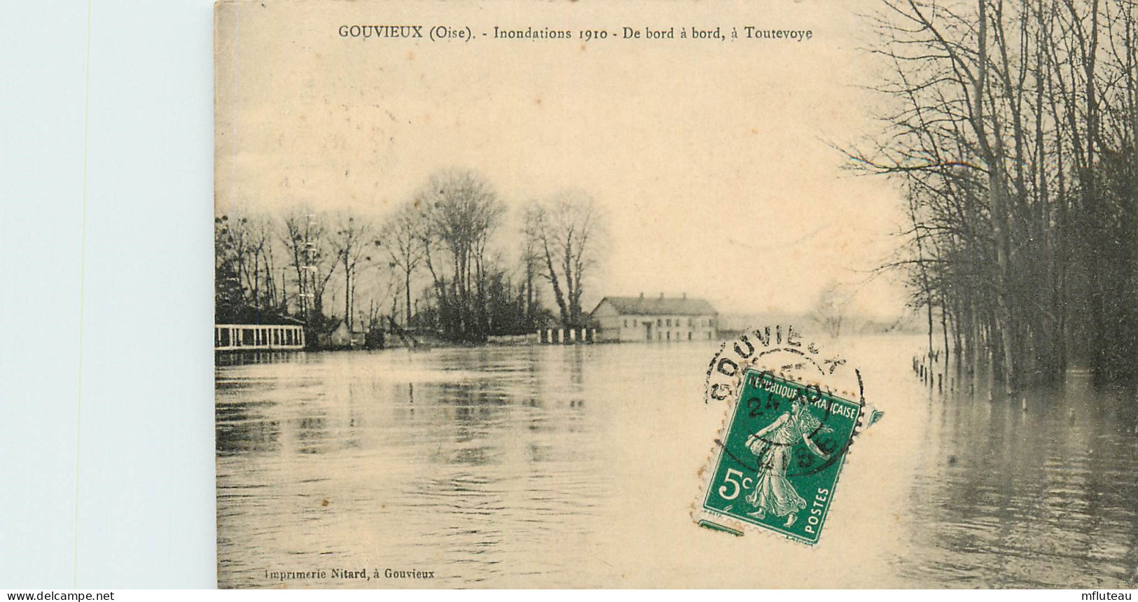 60* GOUVIEUX    Inondations 1910 à Toutevoye        RL25,1456 - Gouvieux