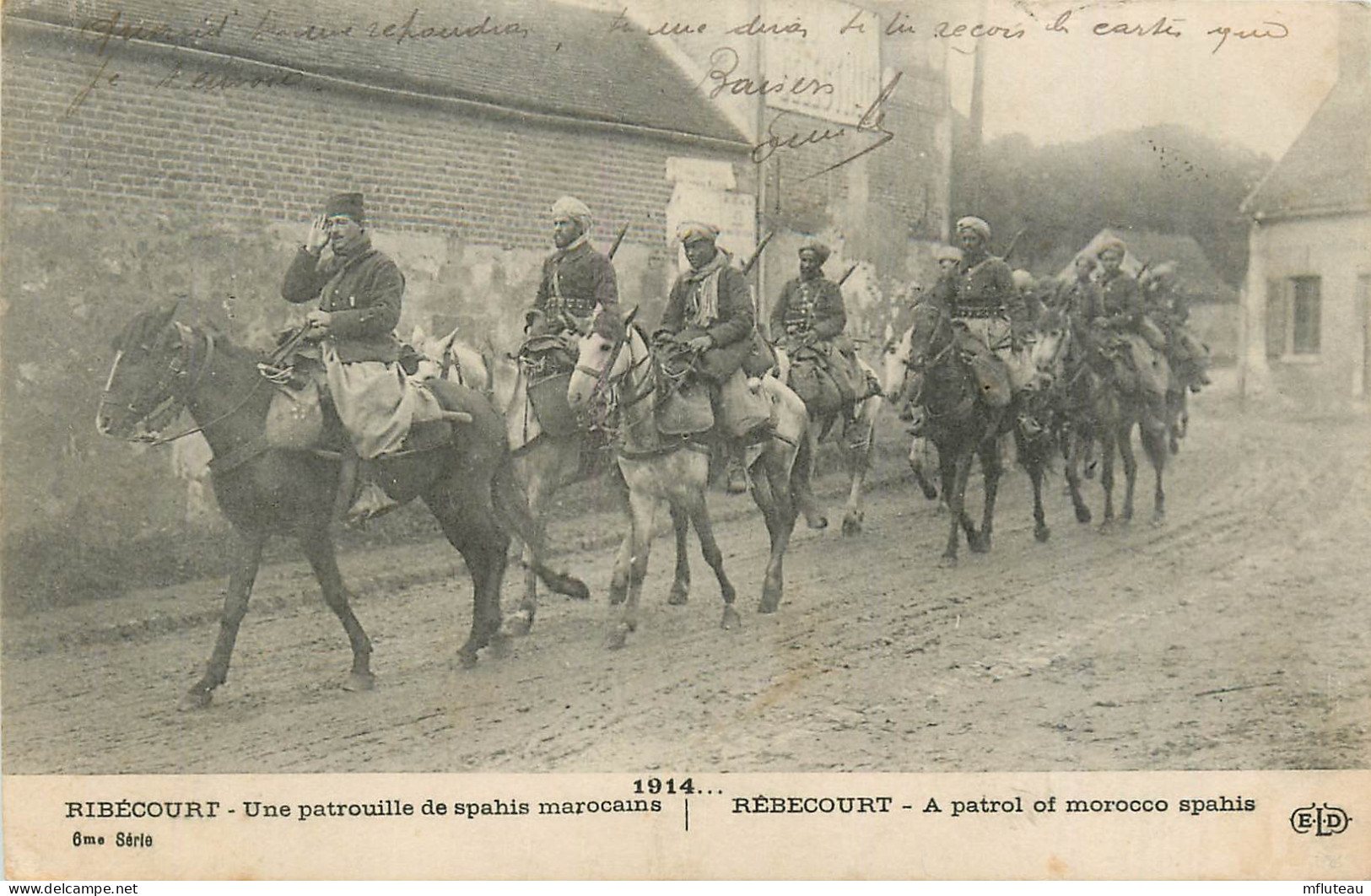 60* RIBECOURT Une Patrouille De Spahis Marocains- WW1     RL25,1440 - Guerre 1914-18