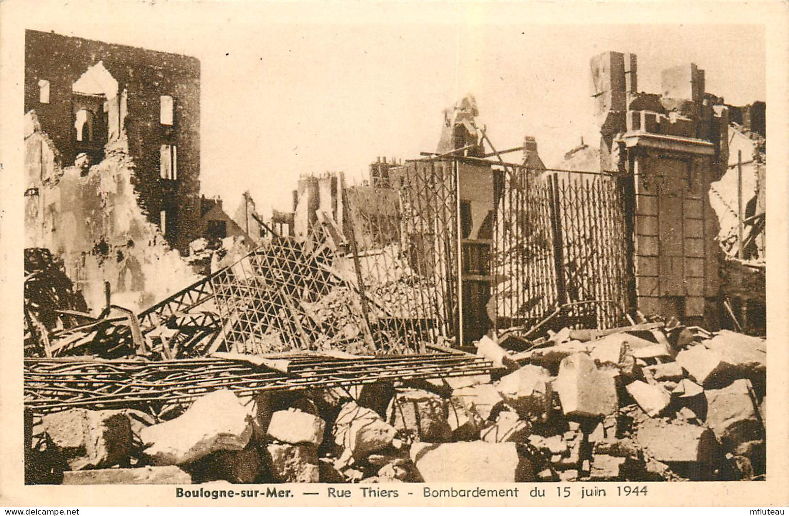 62* BOULOGNE S/MER Rue Thiers Bombardee 1944- WW2  RL25,2033 - War 1939-45