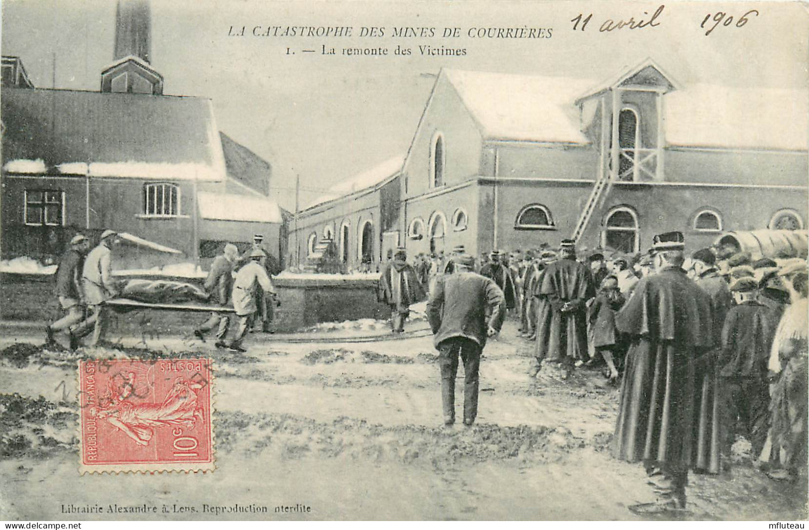 62* COURRIERES Catastrophe – Remontee Des Victimes  RL25,1867 - Mijnen