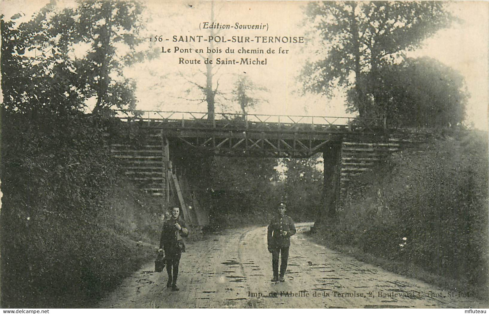 62* ST POL S/TERNOISE  Pont En Bois Du Chemin De Fer   RL25,1858 - Saint Pol Sur Ternoise