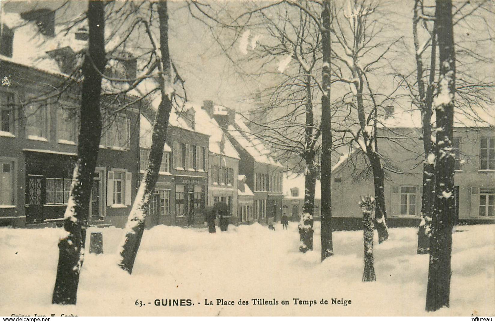 62* GUINES  Place Des Tilleuls – Neige       RL25,1850 - Guines