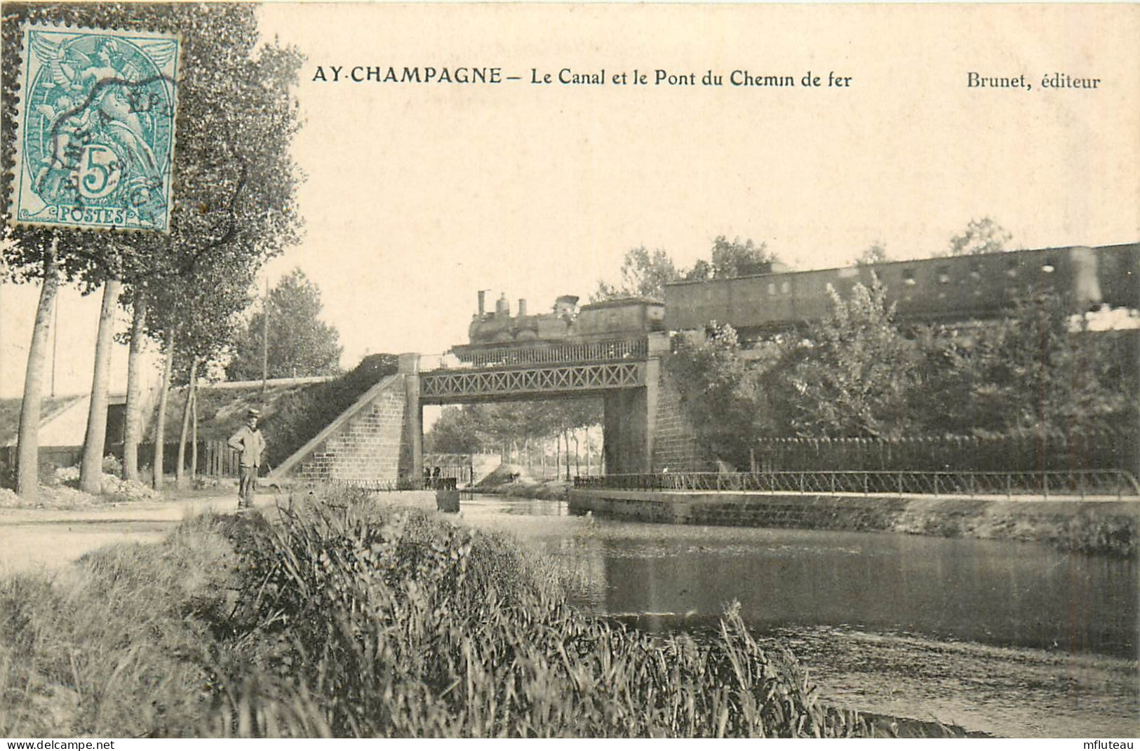 51* AY CHAMPAGNE  Canal Et Pont De Chemin De Fer            RL37.0444 - Ay En Champagne
