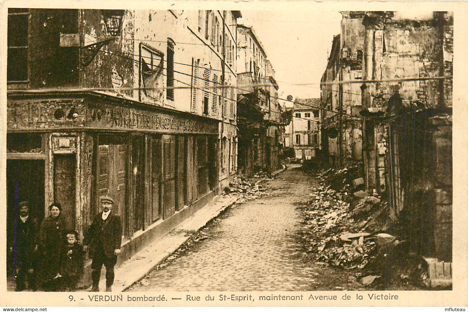 55* VERDUN   Rue Du St Esprit Bombardee WW1        RL37.0805 - Verdun